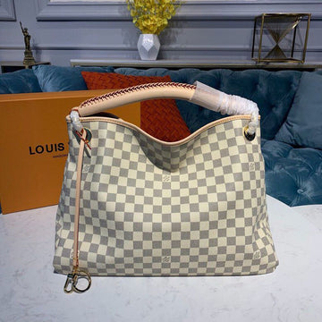 LV Artsy MM Damier Azur Canvas For Womtlm,  Shoulder Bags 16.1in/41cm LV N40253