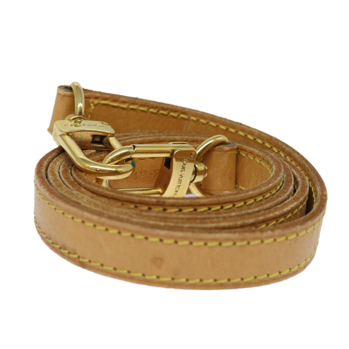 LOUIS VUITTON Nume leather Shoulder Strap Leather 35.8" Beige LV Auth 84595