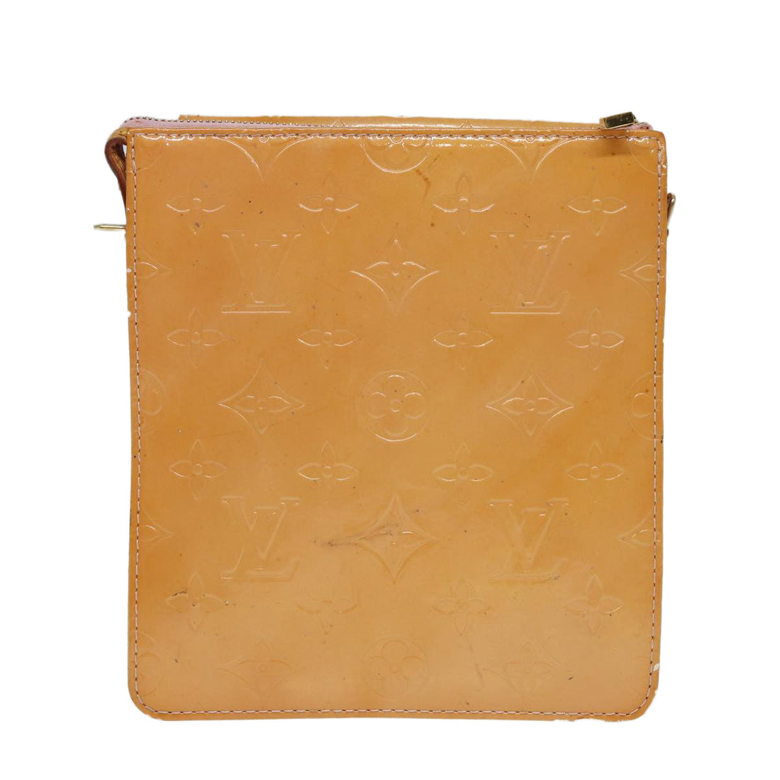 LOUIS VUITTON Monogram Vernis Motto Pouch Marshmallow Pink M91312 LV Auth 84628