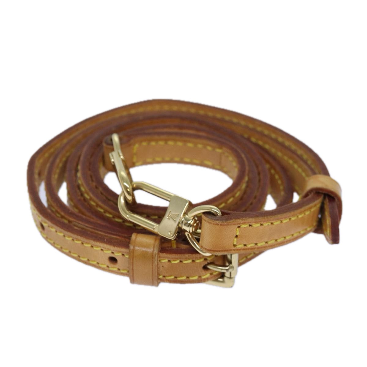 LOUIS VUITTON Adjustable Shoulder Strap Leather 36.2"-43.7" Beige Auth 84636