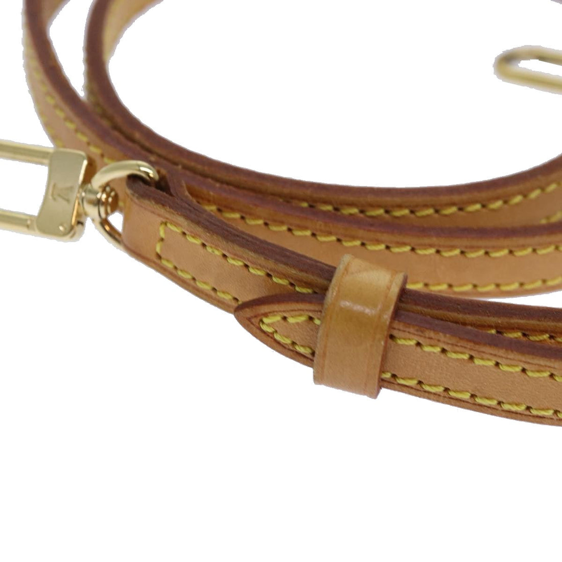 LOUIS VUITTON Adjustable Shoulder Strap Leather 36.2"-43.7" Beige Auth 84636