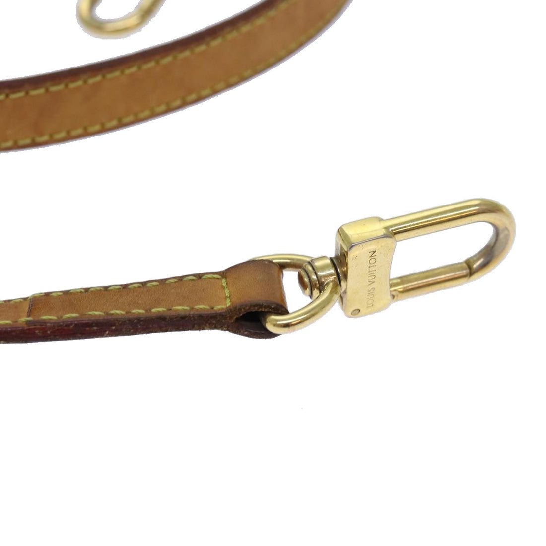 LOUIS VUITTON Adjustable Shoulder Strap Leather 37"-44.1" Beige LV Auth 84899