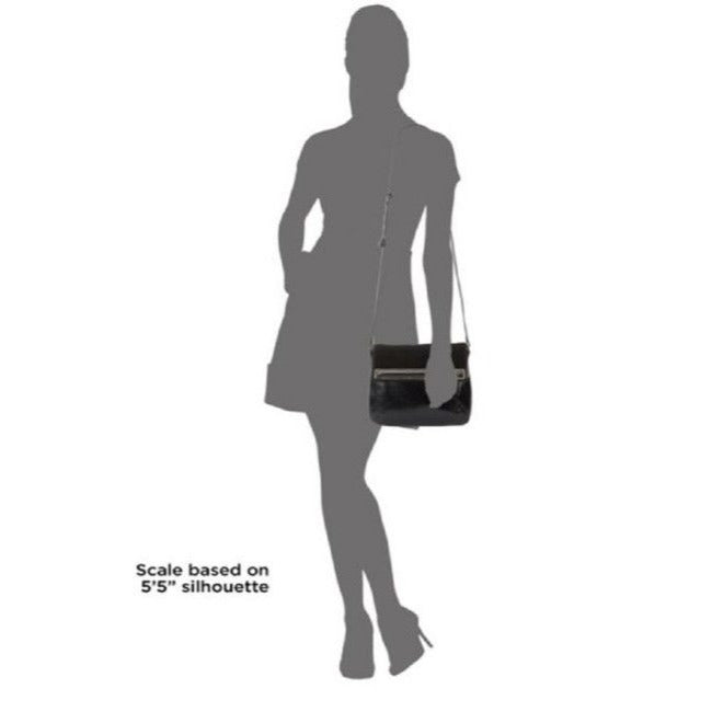 Halston Two Way Black Suede And Black Leather Cross Body Bag