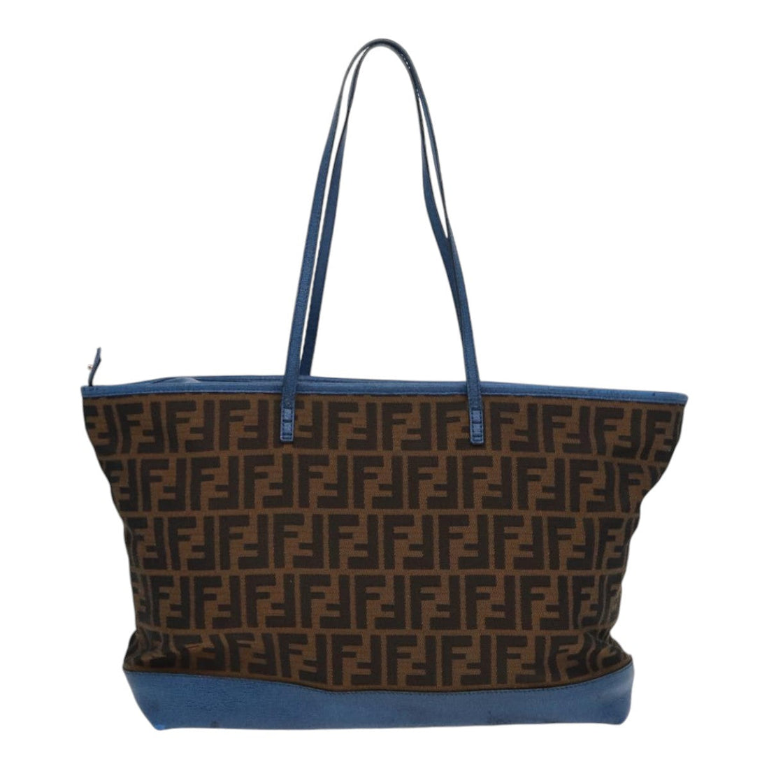 FENDI Zucca Canvas Tote Bag Brown Black Auth 85059