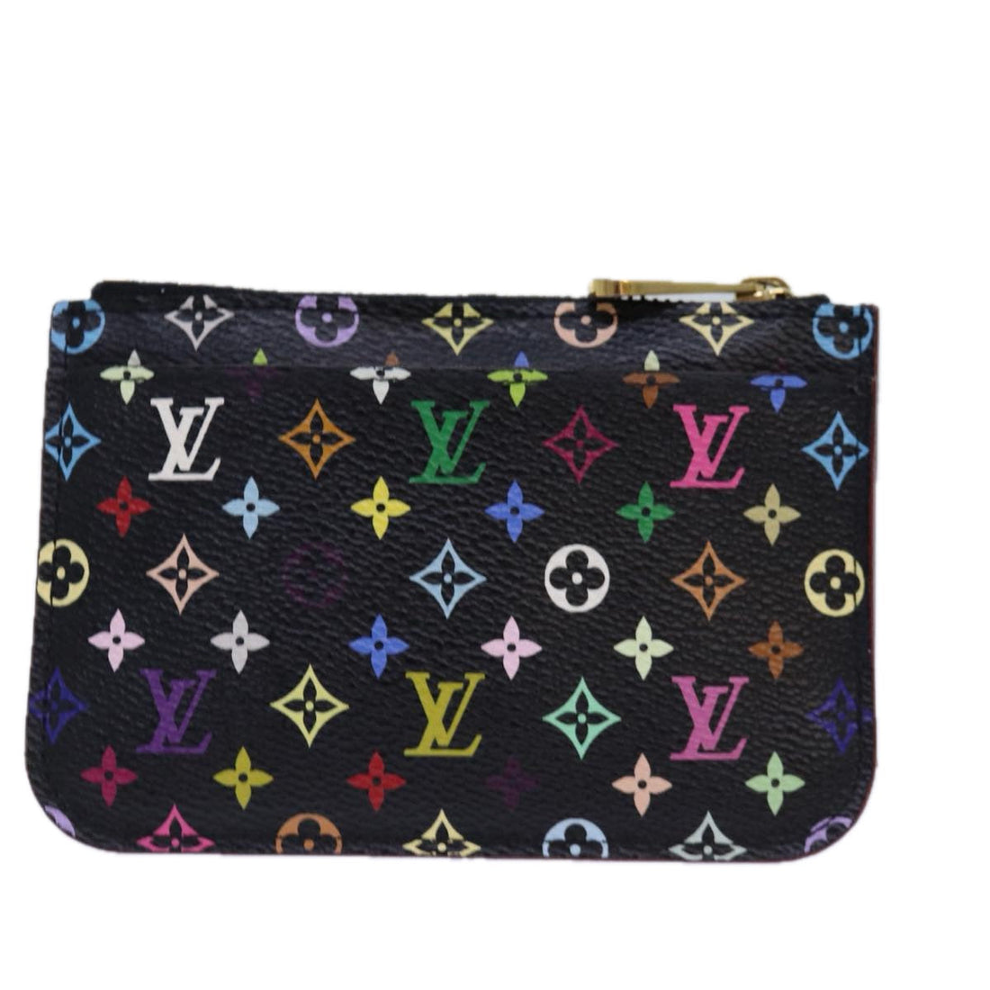 LOUIS VUITTON Multicolor Pochette ClesNM Coin Purse Black M60279 LV Auth 85188