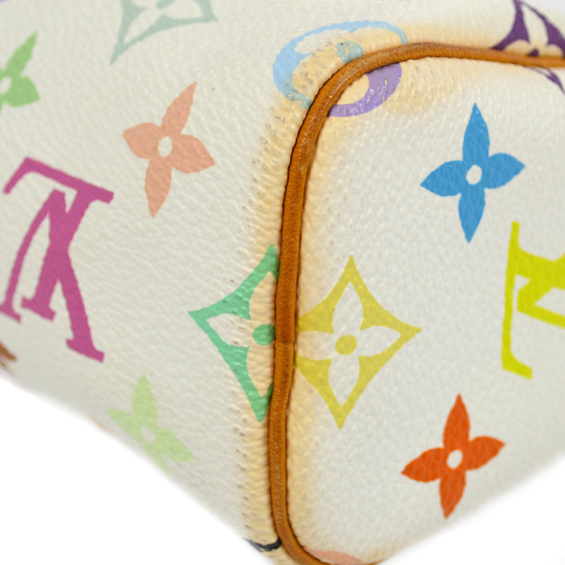 Louis Vuitton White Monogram Multicolor Mini Speedy 2way Shoulder Handbag M92645