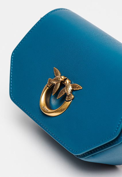 Original Pinko Exagon Logo Plaque Foldover Crossbody Bag