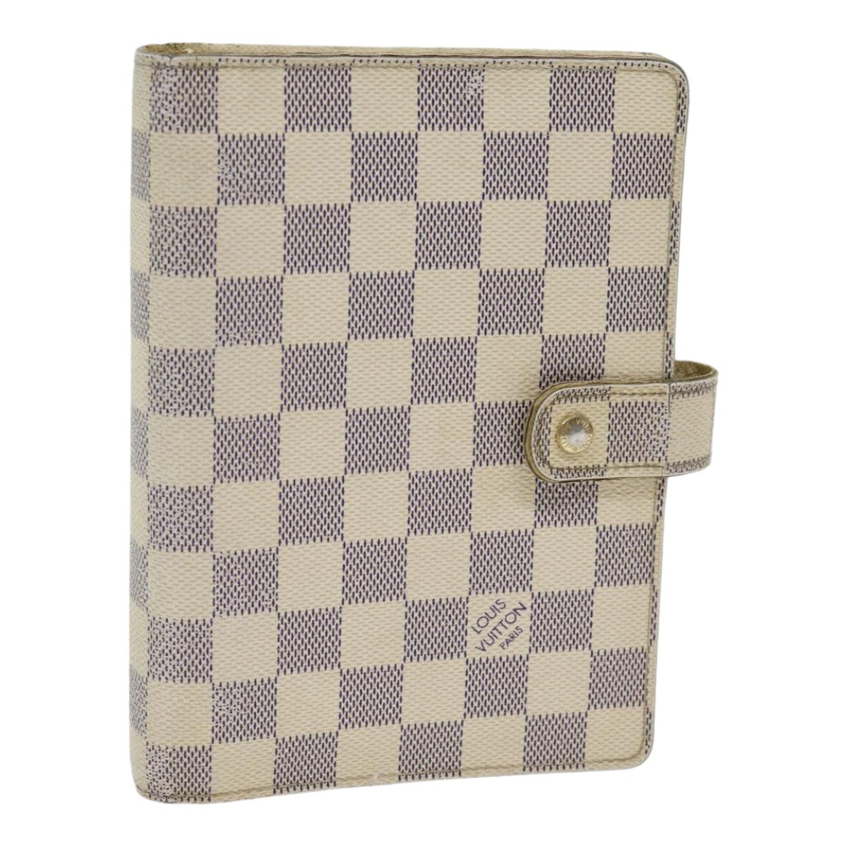 LOUIS VUITTON Damier Azur Agenda MM Day Planner Cover R20707 LV Auth 85580