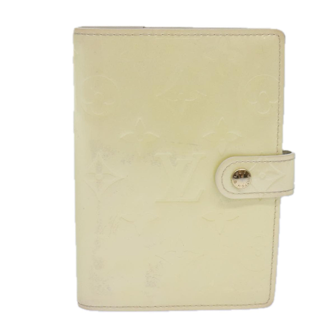 LOUIS VUITTON Vernis Agenda PM Day Planner Cover Perle R21010 LV Auth 85800