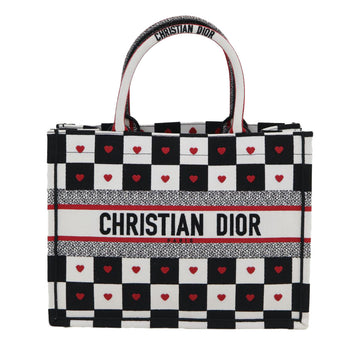 CHRISTIAN DIOR Dior Amour Book Tote Tote Bag Canvas Black White Auth 85927A