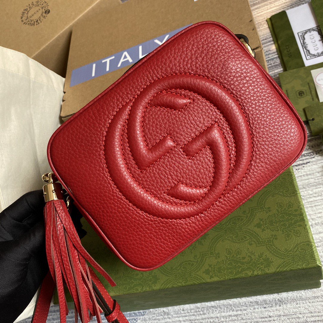 gg Soho Small Disco Bag Red For Womtlm, Womtlm&#8217;s Bags, Shoulder And Crossbody Bags 8in/21cm gg 308364