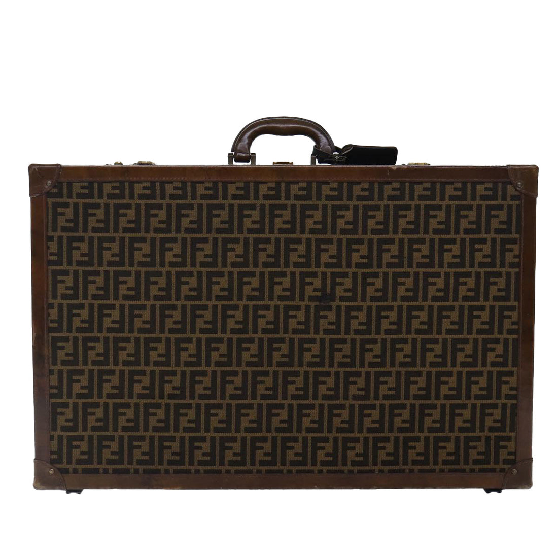 FENDI Zucca Canvas Trunk Brown Auth 86274
