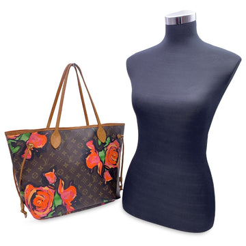 LOUIS VUITTON Monogram Canvas Steven Sprouse Roses Neverfull Mm Bag