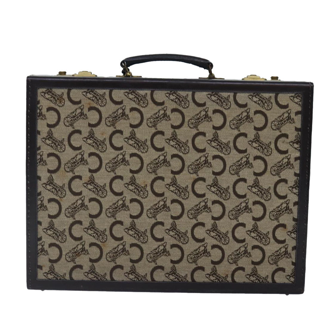 CELINE C Sulky Trunk Case Beige Brown Auth 87910