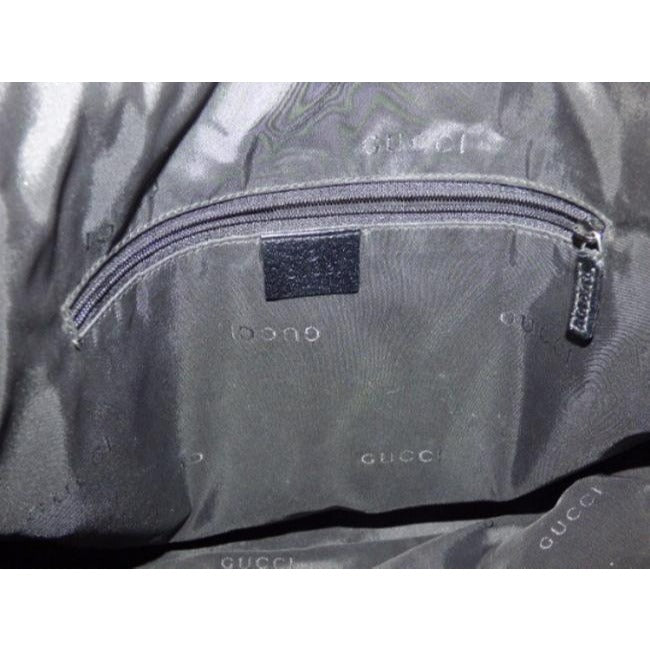 Gucci Jackie Vintage Black Leather Nylon Fabric Shoulder Bag