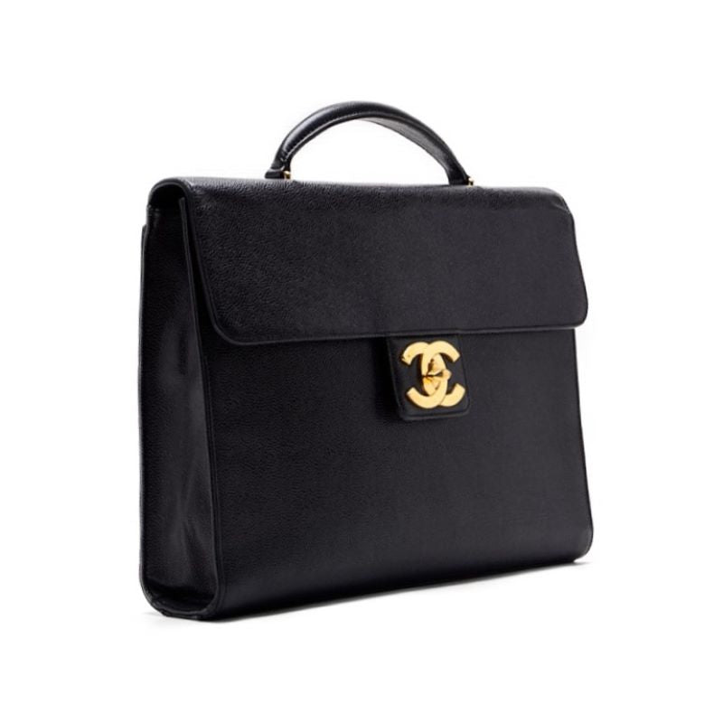 CHANEL ?CHANEL? DECACOCO Turn-Lock Business Bag Handbag Caviar S Black  Handbag  Handbag Ladies Handbag Hybrid ? Ship??SS? E-