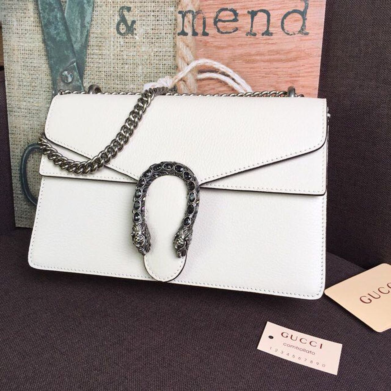 gg Dionysus Small Shoulder Bag White For Womtlm 11in/18cm gg 400249 0K7JN 9680