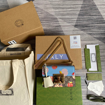 gg Padlock Small gg Strawberry Shoulder Bag Beige For Womtlm, Womtlm&#8217;s Bags 7.9in/20cm gg