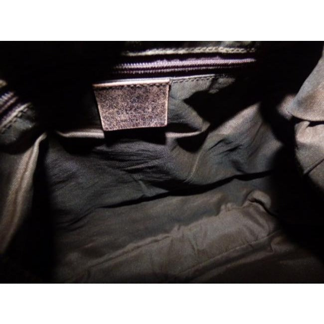 Gucci, brown large logo fabric/leather, large size, Tom Ford era 'Attache' hobo style bag with red/green stripe, G latch top & chrome hardware!