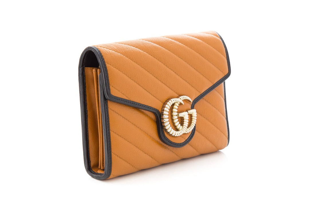Gucci Brown Marmont Cross-Body Wallet on Chain