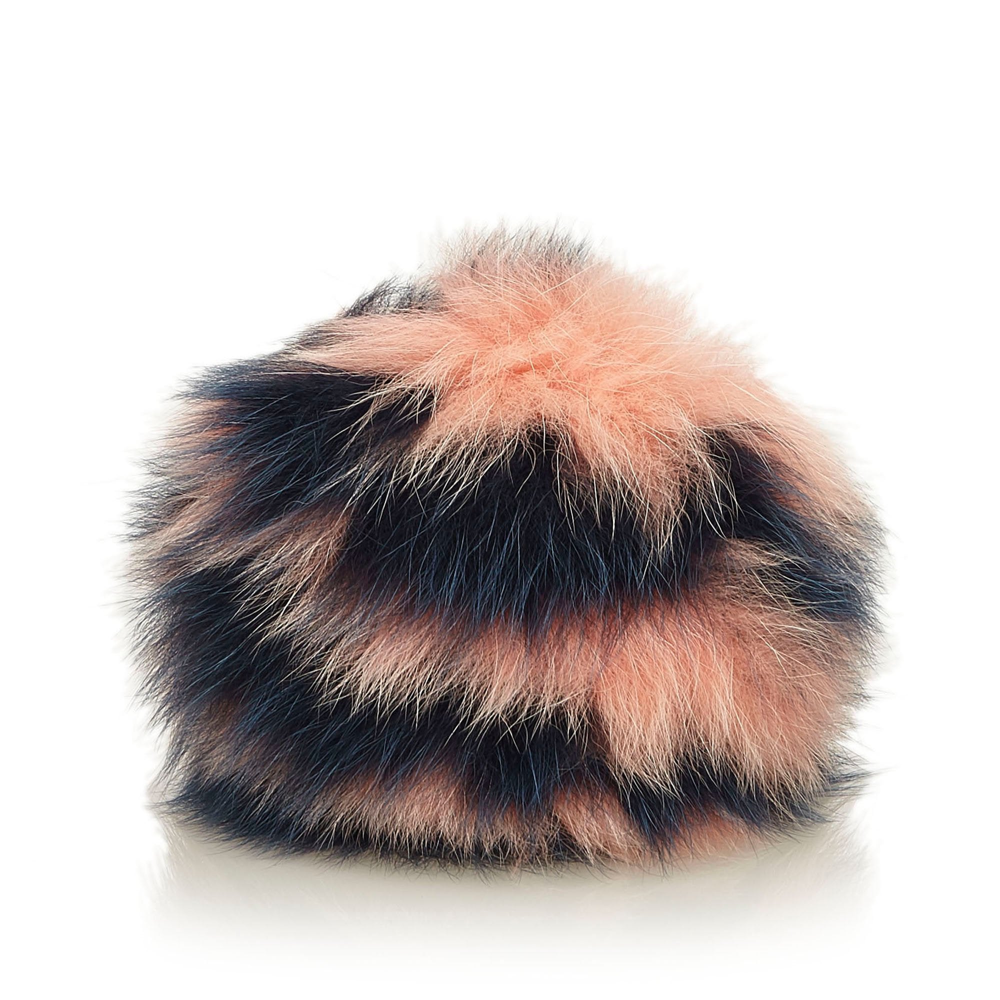 Fendi Blue Navy Fur Natural Material Pom-Pom Bag Charm Italy