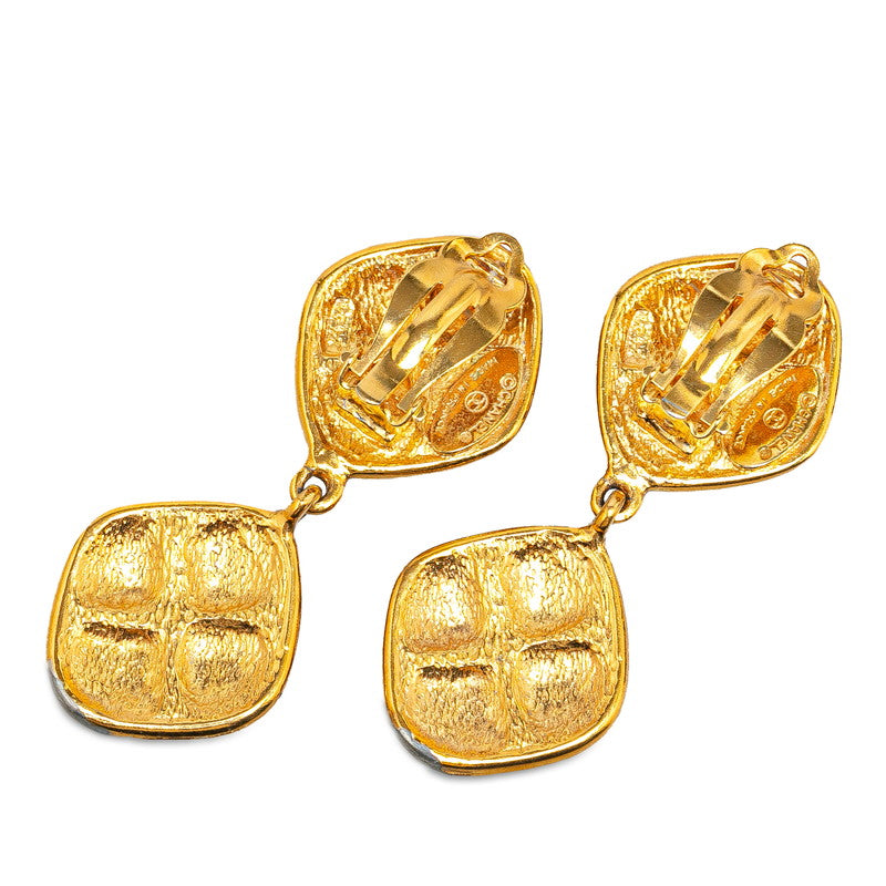 Chanel Quilted Diamond Shaped Drop Earrings  Metal Earrings in Good condition