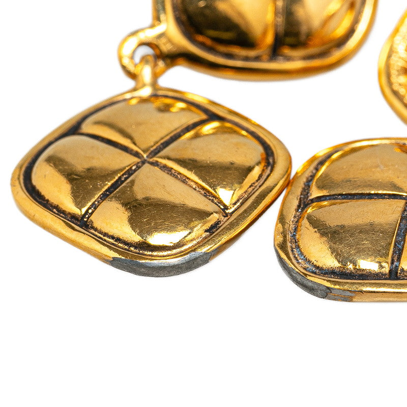 Chanel Quilted Diamond Shaped Drop Earrings  Metal Earrings in Good condition
