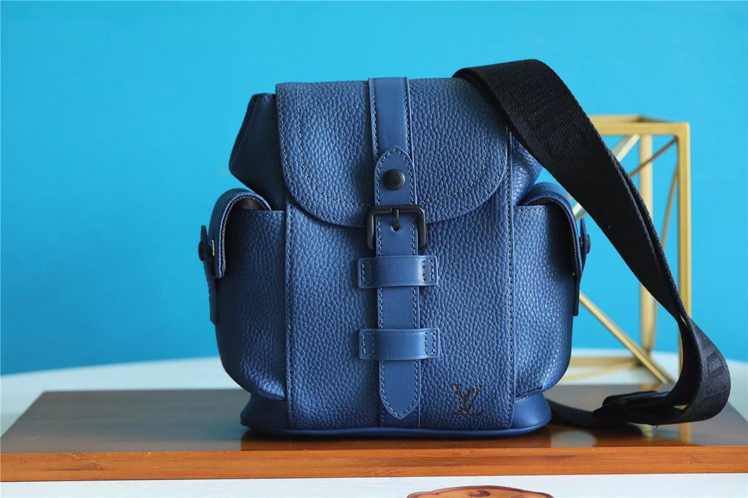 LV Christopher XS Taurillon Blue For Mtlm, Bags, Shoulder And Crossbody Bags 7.7in/19.5cm LV