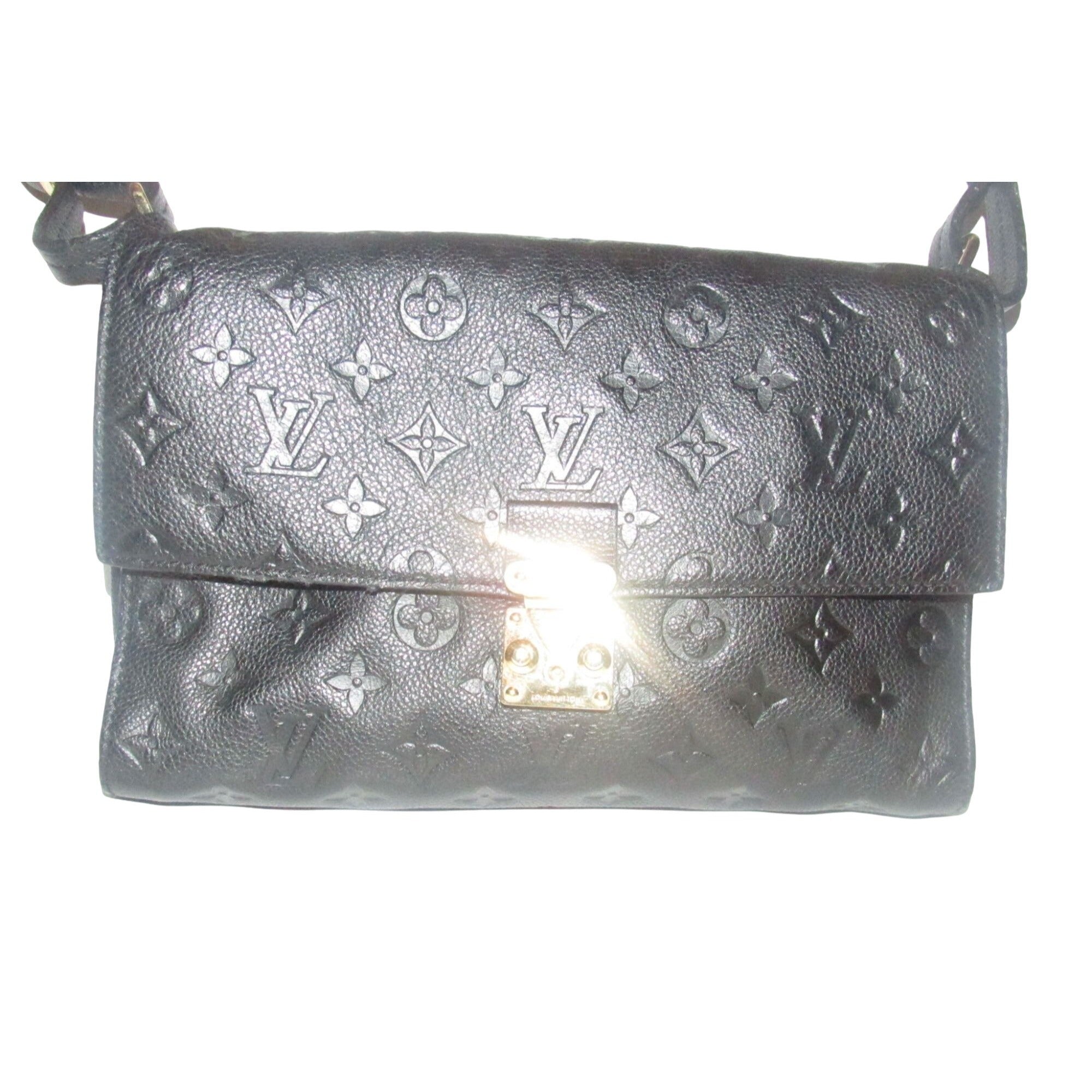 Louis Vuition Vavin Black Empriente Leather Shoulder Bag with a Rolled Leather Adjustable Strap & Lots of Compartments