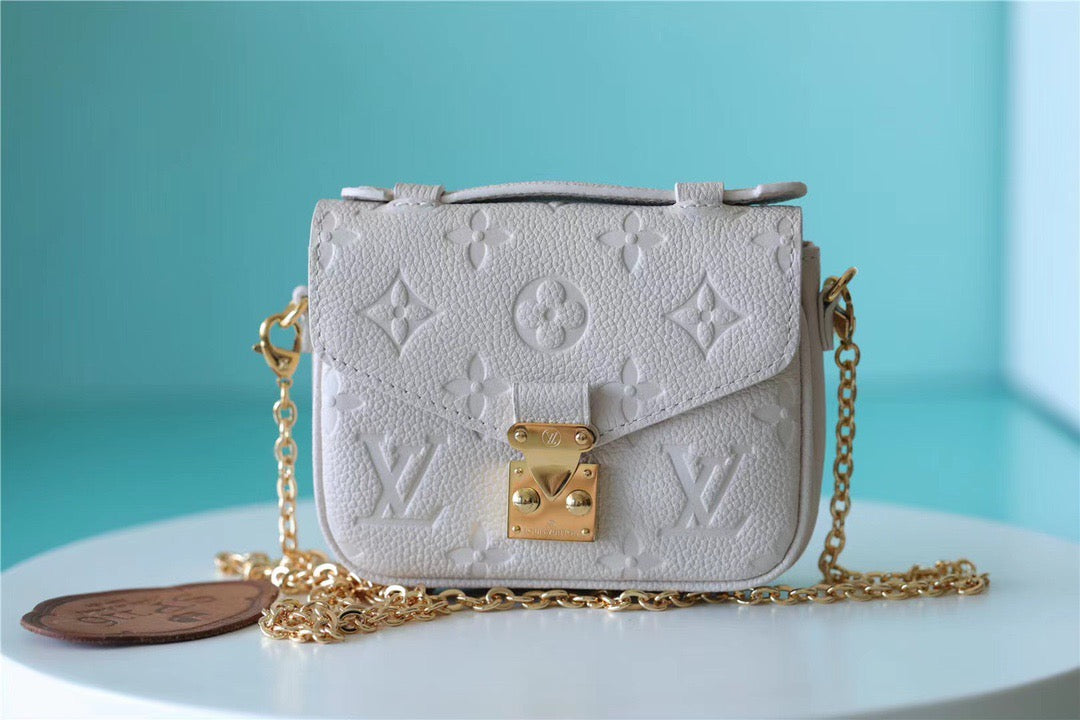 LV Micro Metis Monogram Empreinte Beige For Womtlm, Womtlm’s Handbags, Shoulder And Crossbody Bags 5.5in/14cm LV M81390