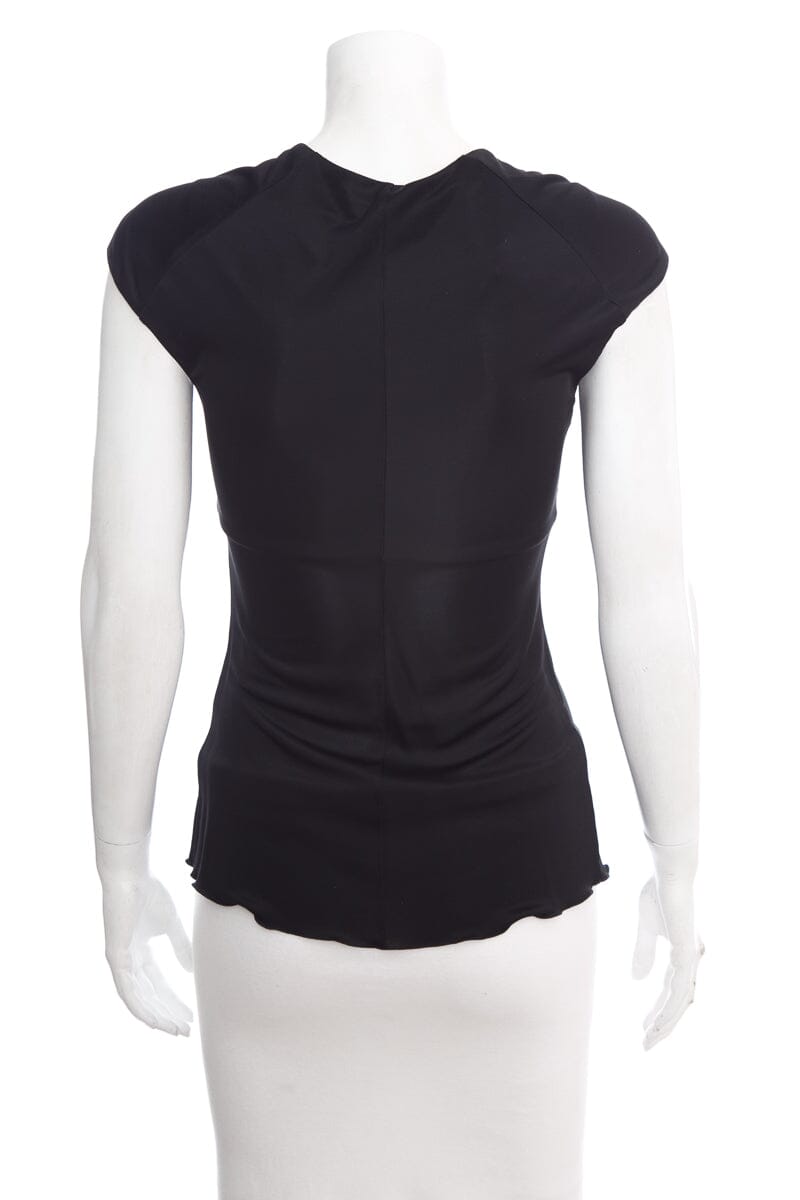 Roberto Cavalli Black Short Sleeve Blouse SZ 38