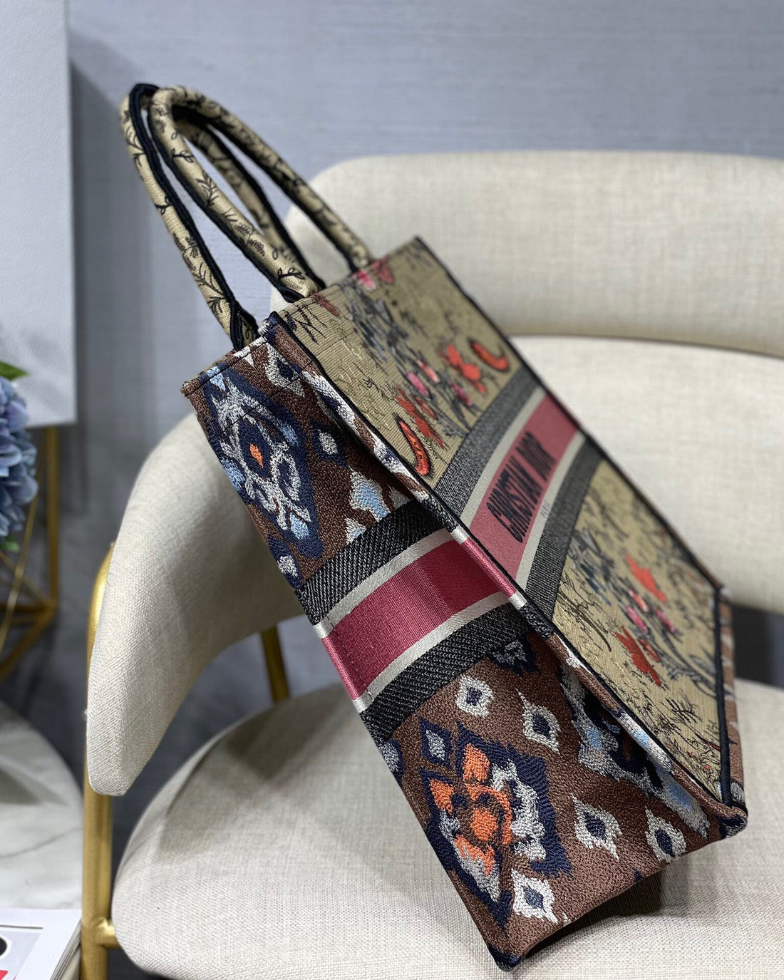 DI Large Book Tote Flowers Embroidery For Womtlm 16.5in/42cm CD M1286ZRIW