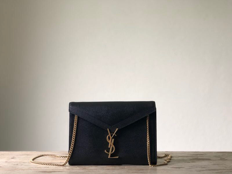 YSSL Cassandra Flap-Front Crossbody Bag Black For Womtlm 8.7in/22cm YSL 