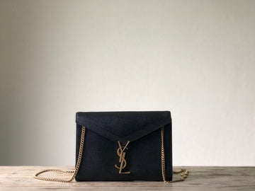 YSSL Cassandra Flap-Front Crossbody Bag Black For Womtlm 8.7in/22cm YSL 