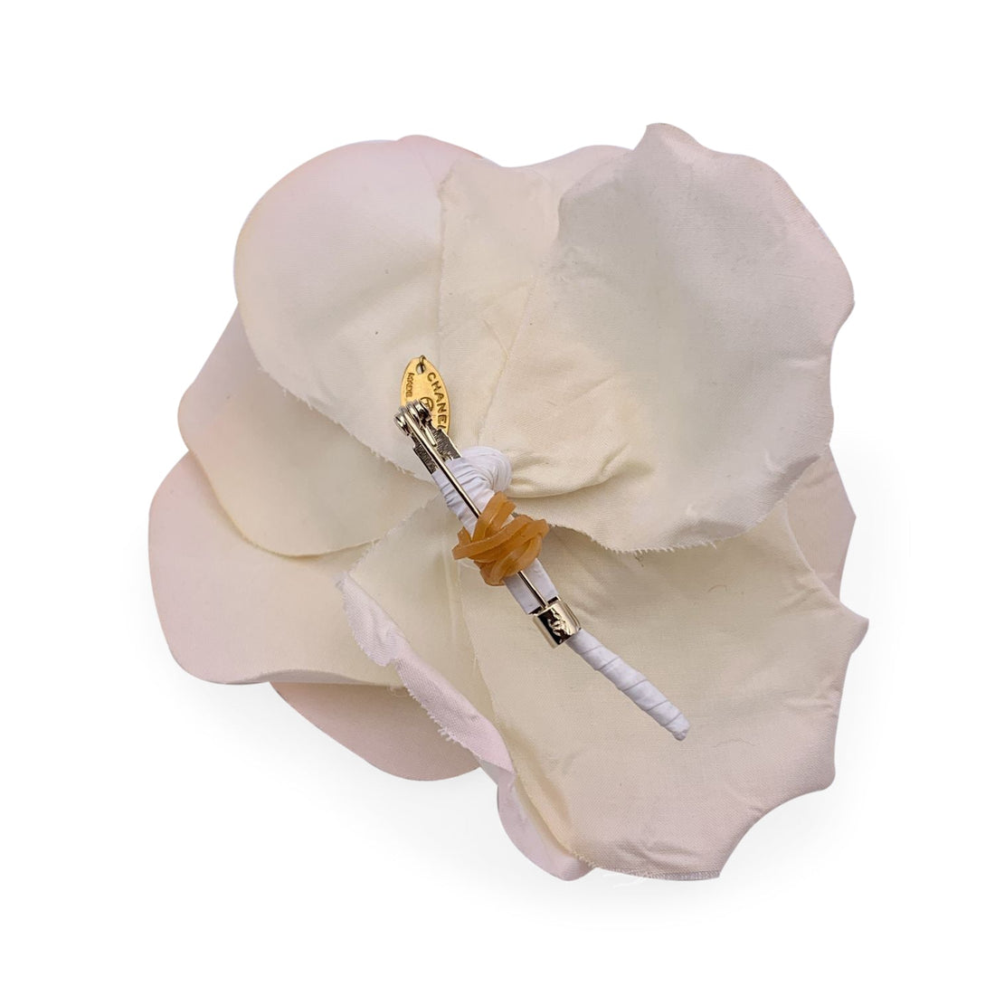 CHANEL Vintage Silk Pink Ombre Camelia Flower Brooch Pin Camellia