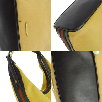 Gucci Vintage Camel Canvas And Brown Leather Bottom With Red Green Stripe Hobo