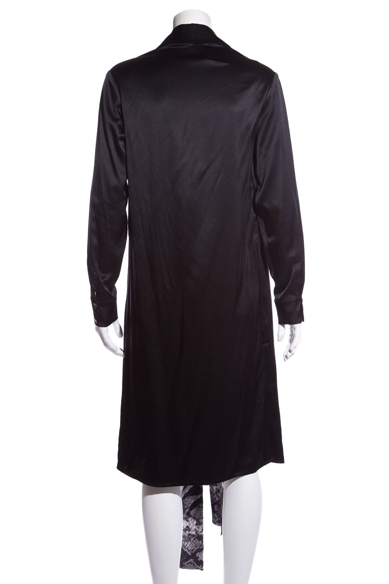 Daniela Corte Black Silk & Snakeskin Tunic SZ 40