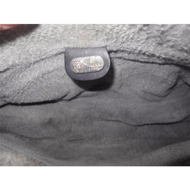 Gucci Vintage Navy Leather Small G Logo Coated Canvas In Shades Of Blue Leather