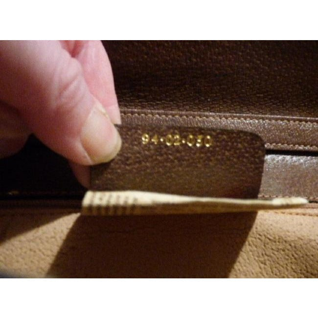 Gucci Vintage Gg Web Shades Of Brown With Large G Logo And Red Green Stripe