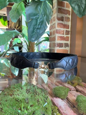 Christian Dior Lambskin Cannage Shoulder Strap Black