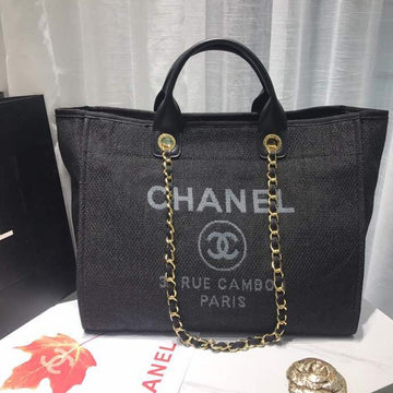 CHL Deauville Tote Canvas Bag Black/Grey/Multi For WomTLM 14.9in/38cm