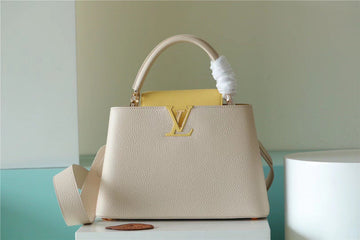 LV Capucines BB Taurillon Creme Beige/ Plume Yellow Berlingot For Womtlm, Womtlm’s Bags, Shoulder And Crossbody Bags 10.6in/27cm LV