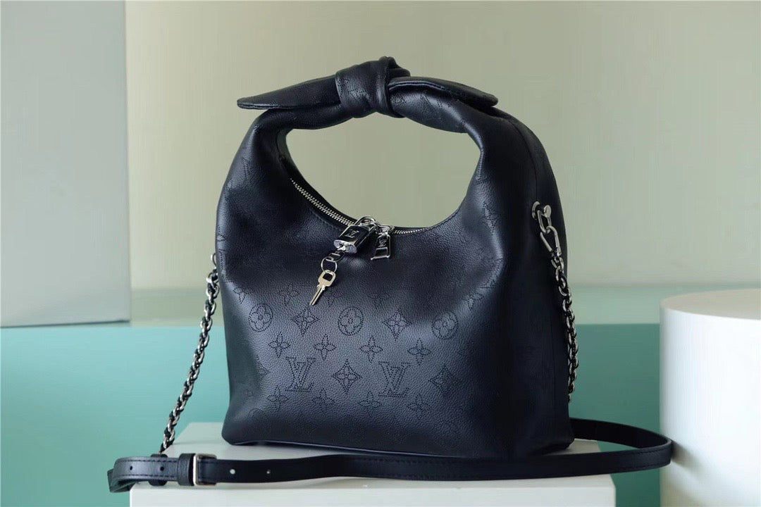 LV Why Knot MM Mahina Black For Womtlm,  Shoulder And Crossbody Bags 13.4in/34cm LV M20788