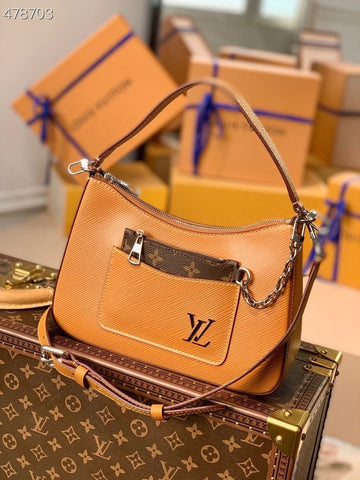 LV Marelle Tote MM Gold Miel Brown For Womtlm,  Shoulder And Crossbody Bags 11.8in/30cm LV M59953