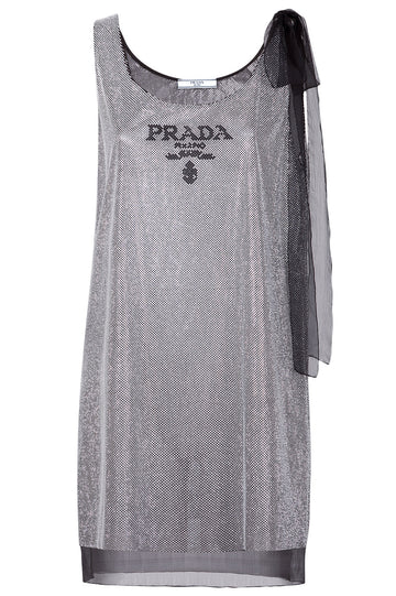 PRADA Rhinestone Dress Silver