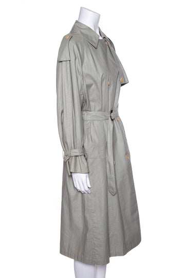Gucci Vintage Green Cotton Trench Coat SZ 44