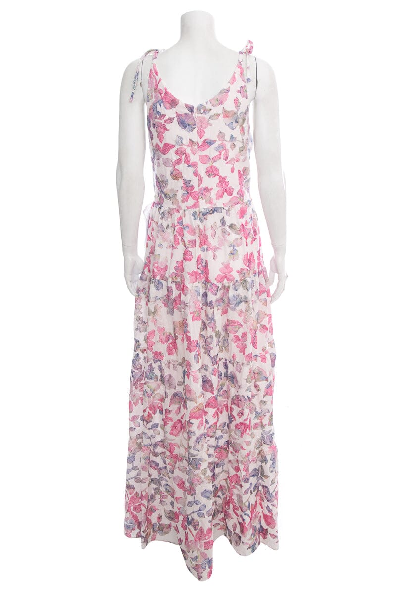 Dress the Population Pink and White Embroidered Flower Maxi Dress SZ XL NWT