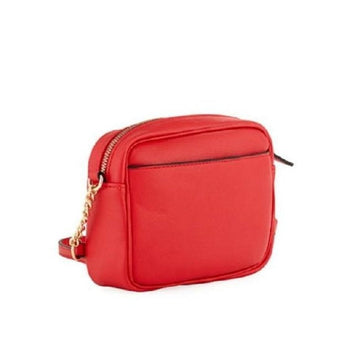 Neiman Marcus Red "Roz" Camera Bag-Style Two Way Crossbody or Clutch w Star Studding