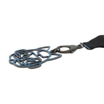 CHANEL Robot Cat Necklace Blue Metal Rhinestone