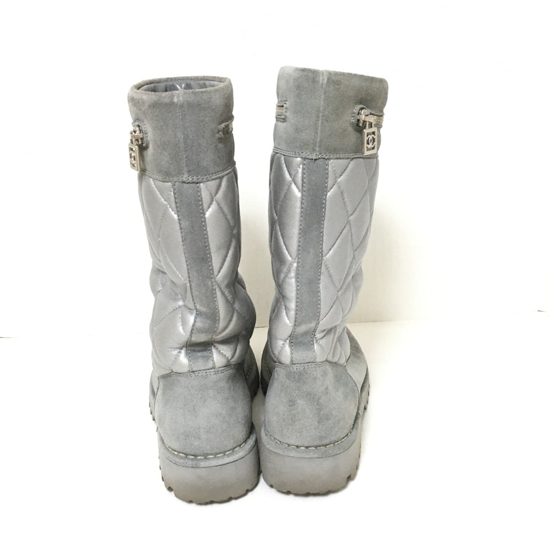 Chanel Grey Boots, 37.5